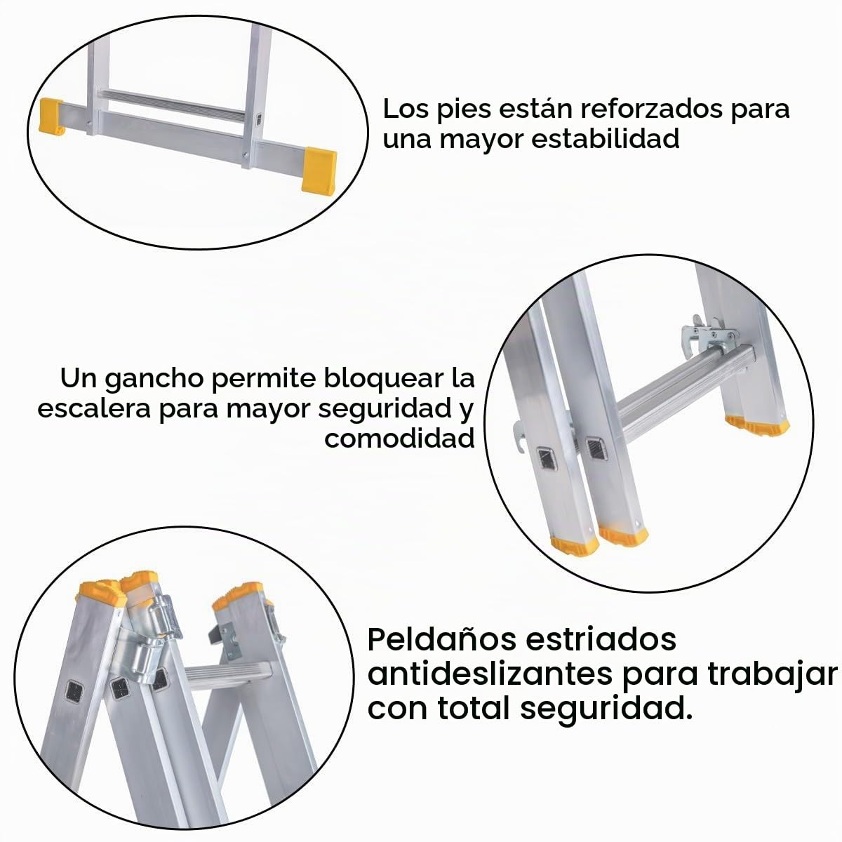 ATRA Escalera Transformable de Aluminio 3 Planos 11 peldaños