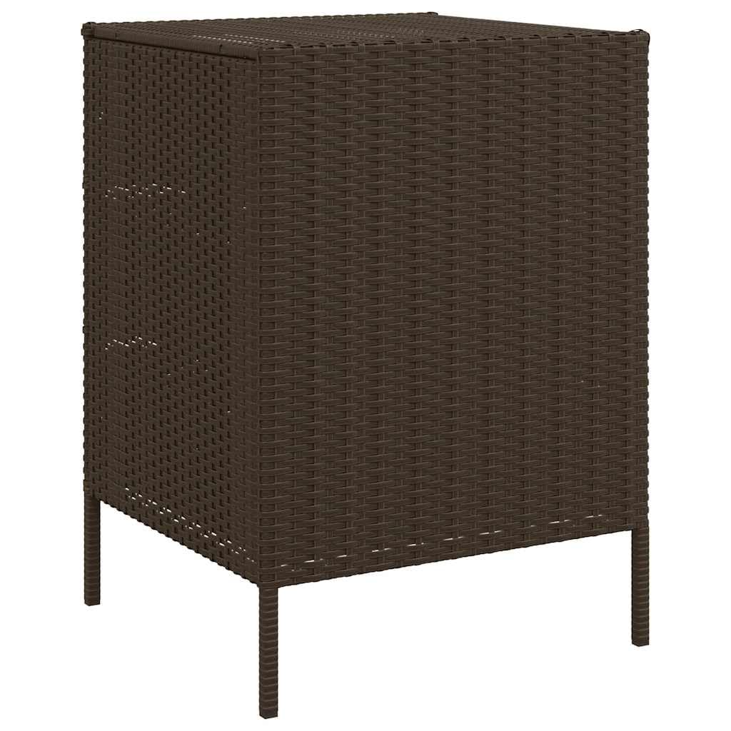Gartenschrank Braun 55x59x80 cm Poly Rattan mit 3 Schubladen wetterfest stabil für Balkon Terrasse Outdoor, Stauraum für Kissen Auflagen Pool Zubehör und Gartenbox Organizer