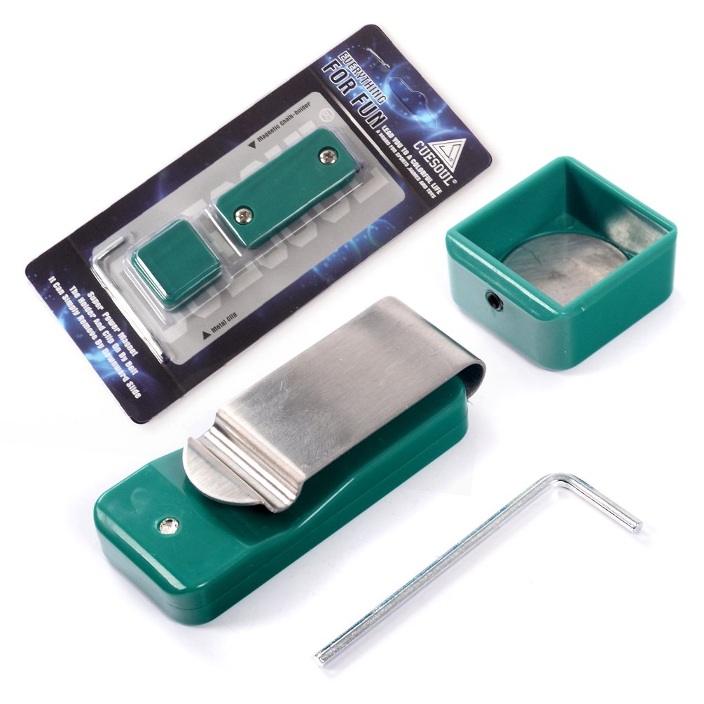CUESOUL Biliardo Snooker Pool Cue Magnetico Chalk Holder con Clip da Cintura