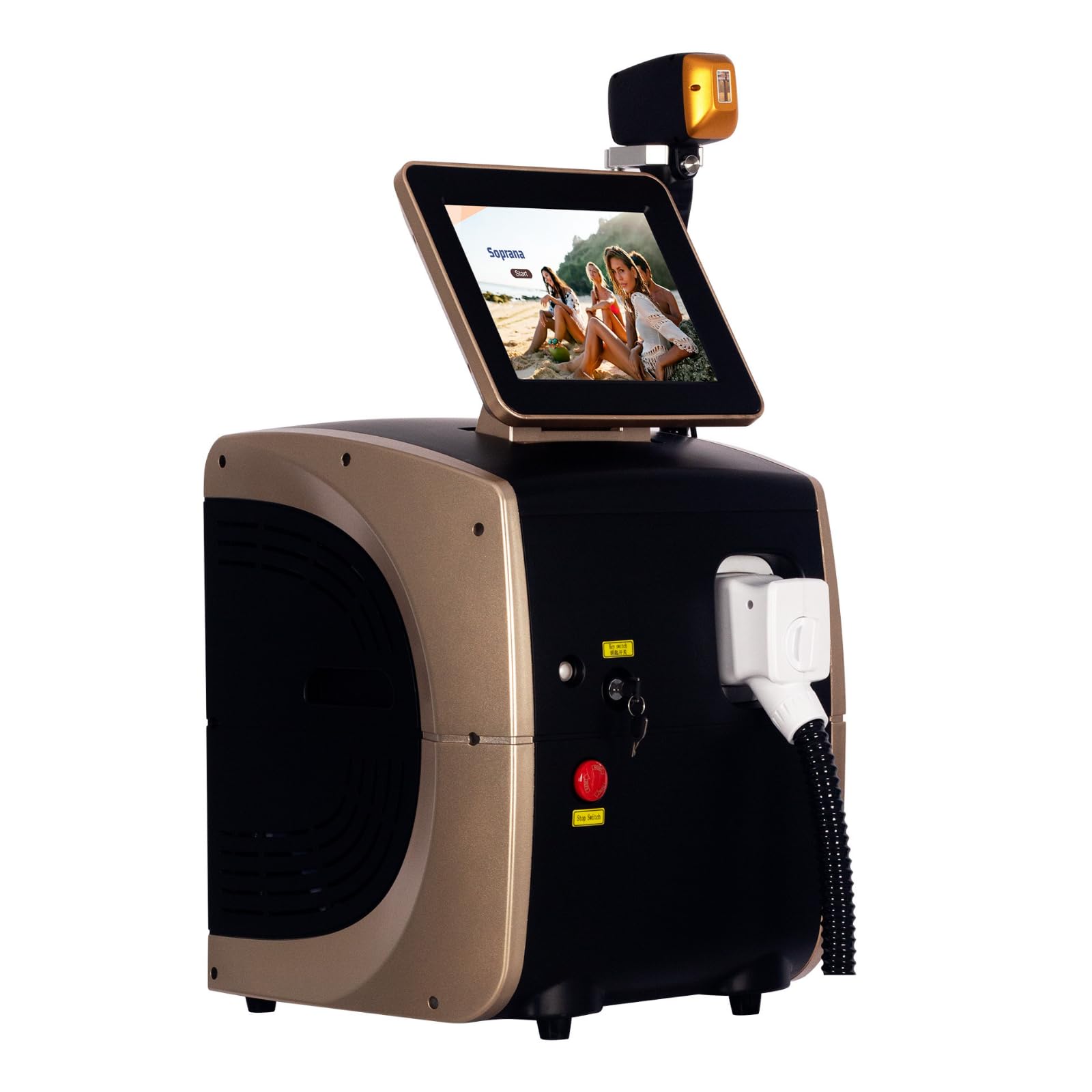 Macchinario per la Rimozione Permanente dei Peli, Laser Diodo 755nm, 808nm, 1064nm, Refrigerazione TEC, Spot 23 x 40 mm, Potenza 3000W, Sistema Operativo Intelligente