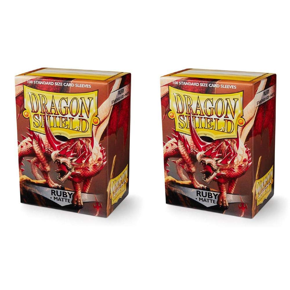 Dragon Shield Matte, Ruby/Ruby Card Foils Card Sleeves - for Trading Cards Such as Pokemon Magic - Standard Size