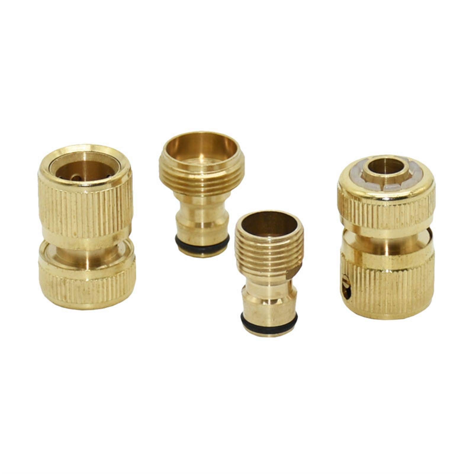 Leak-Proof Pipe Hose Fittings 1/2" Hose Brass Quick Connector Garden Copper Male Thread G1/2 G3/4 Connectors for Water 5set (Color : 1I2 Thread)