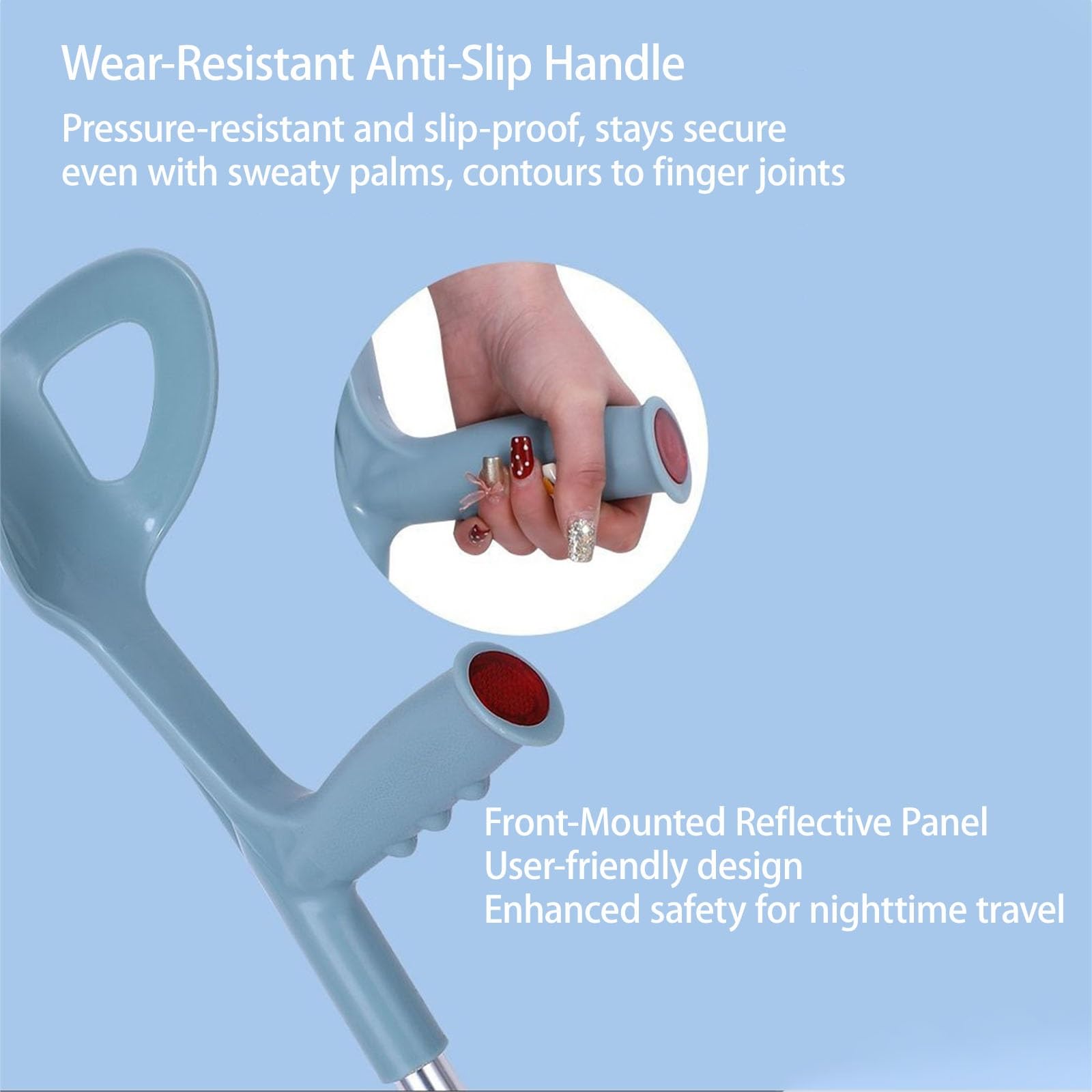 Muletas Para Antebrazo Ajuste De Altura, Aluminio Muletas De Codo Agarre Cómodo Y Resistente Al Desgaste Para Un Apoyo Estable Al Caminar(Black,140-165CM_1PCS)