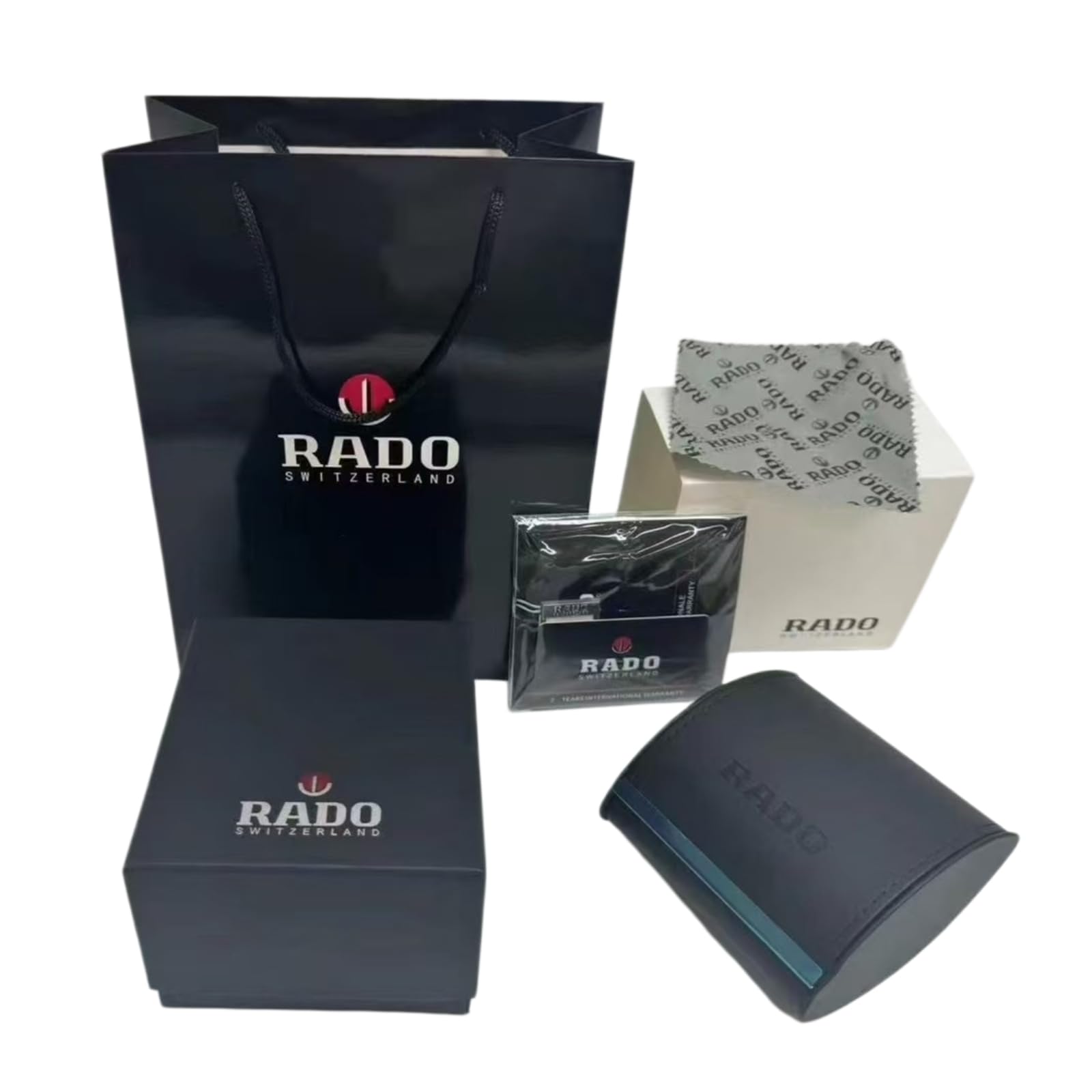 Set Scatola Conservazione Orologio Singolo Esterno Nero Opaco Fodera Morbida Custodia Viaggio Set per RADO Centrix