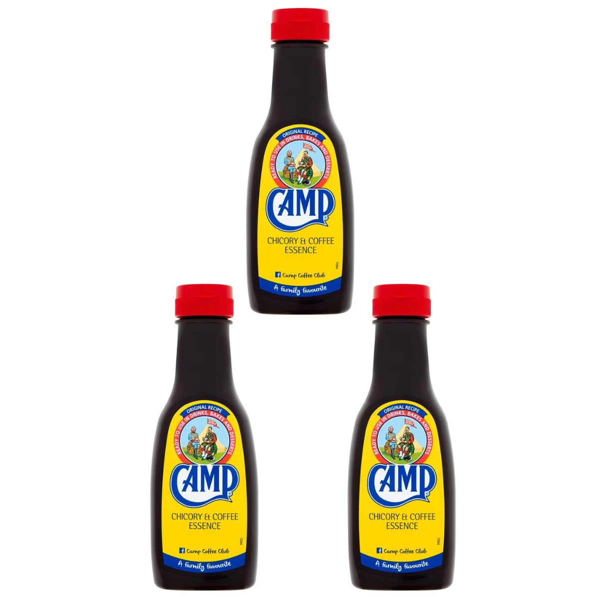 Camp Chicory And Coffee Essence, 241ml, Pack of 3, Ready to Use in Drinks, Bakes and Desserts, Gluten Free, Suitable for Vegetarians and Vegan