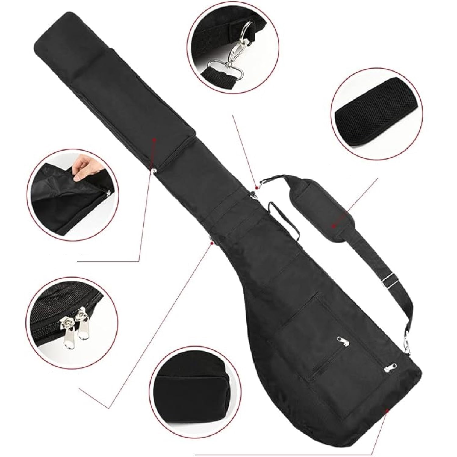 Borsa da Golf Sunday - Sacca Pieghevole e Portatile in Nylon, Leggera per Mazze, Espandibile per Viaggi