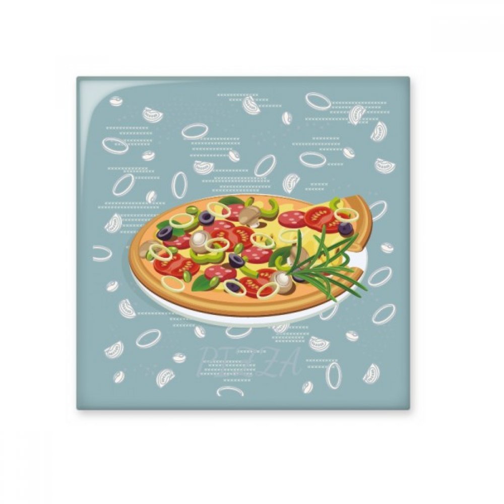Carrelage céramique brillant motif oignon et pizza pour décoration murale cuisine