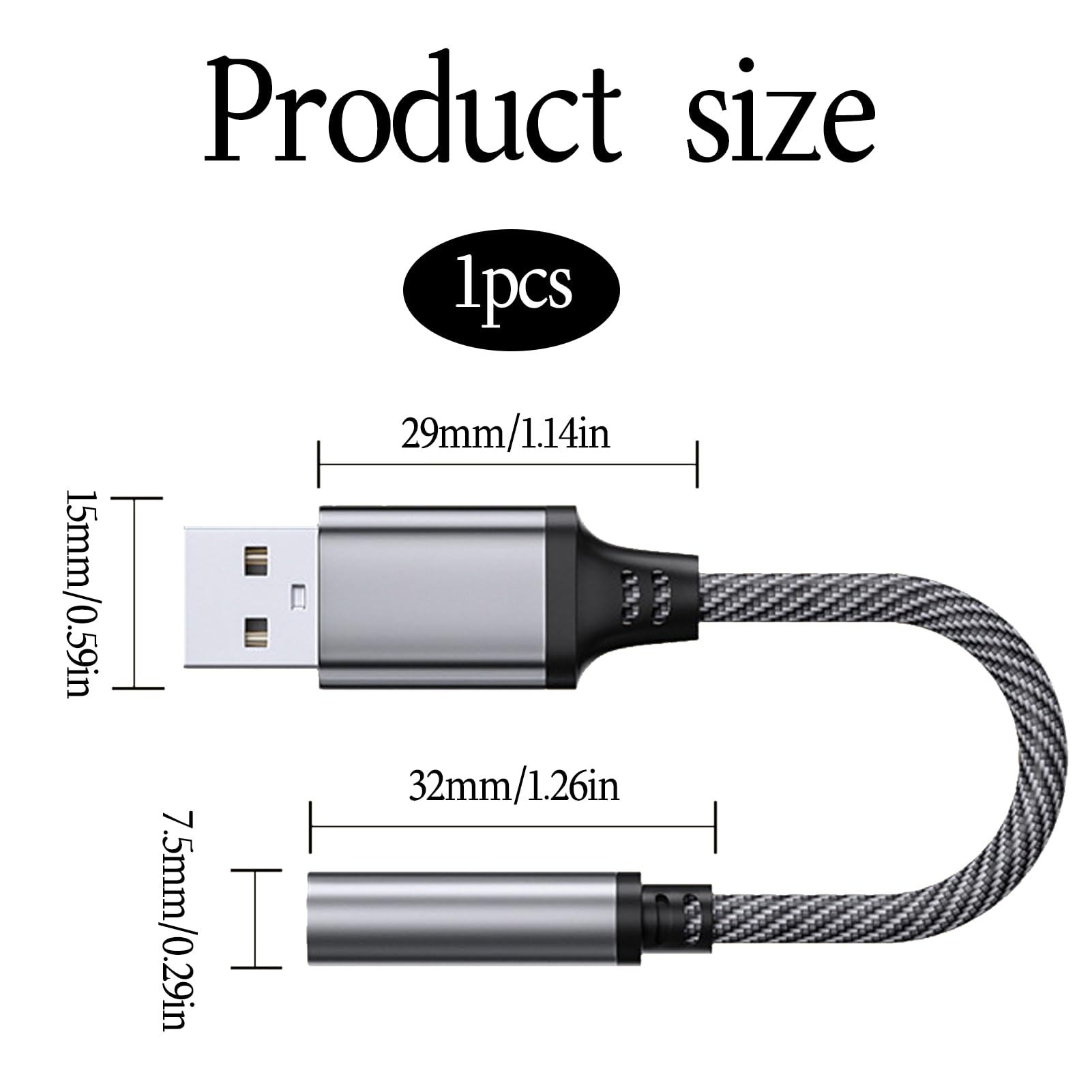 Adattatore USB-A A Jack Audio 3.5mm – Scheda Audio Esterna, Cavo Intrecciato, Compatibile Con PC, PS4, PS5, Linux