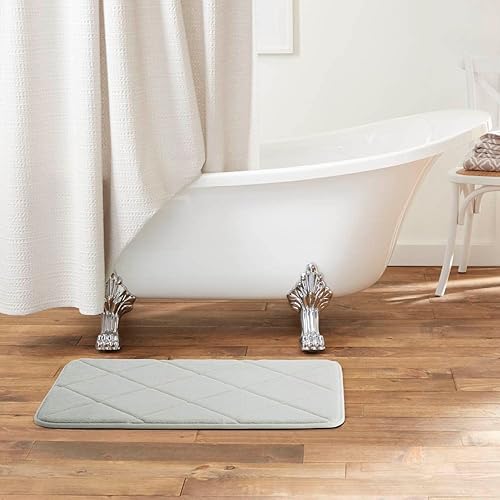 Vista 36 de Home Dynamix Capri Haven - Tapete de baño de espuma viscoelástica, lavable a máquina, gris claro, 20 x 30 pulgadas