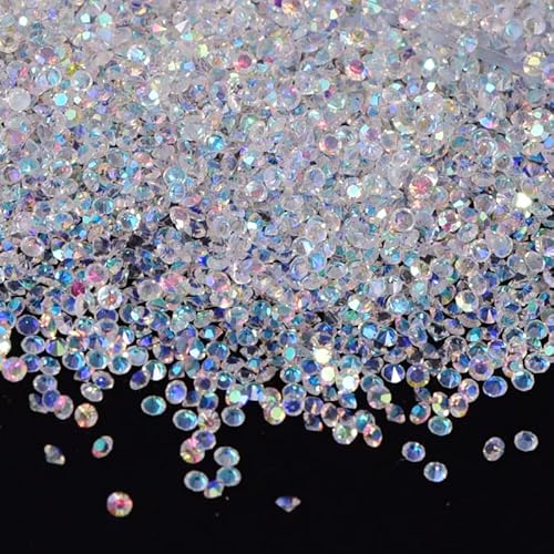 5000 Pcs Mini 1.2Mm Glass Crystals Diamond Iridescent Rhinestones Long Lasting Ab Shine Like Swarovski For Nail Art Diy Crafts& Nail Beauty Makeup Decoration (1.2Mmab(5000Pcs)) #TOP1