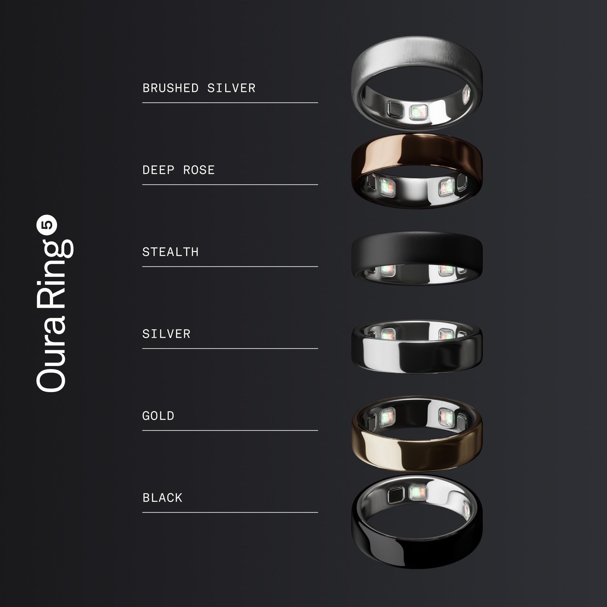 OURA Ring 5 Black - Misura 9 - Misura la taglia prima dell'acquisto