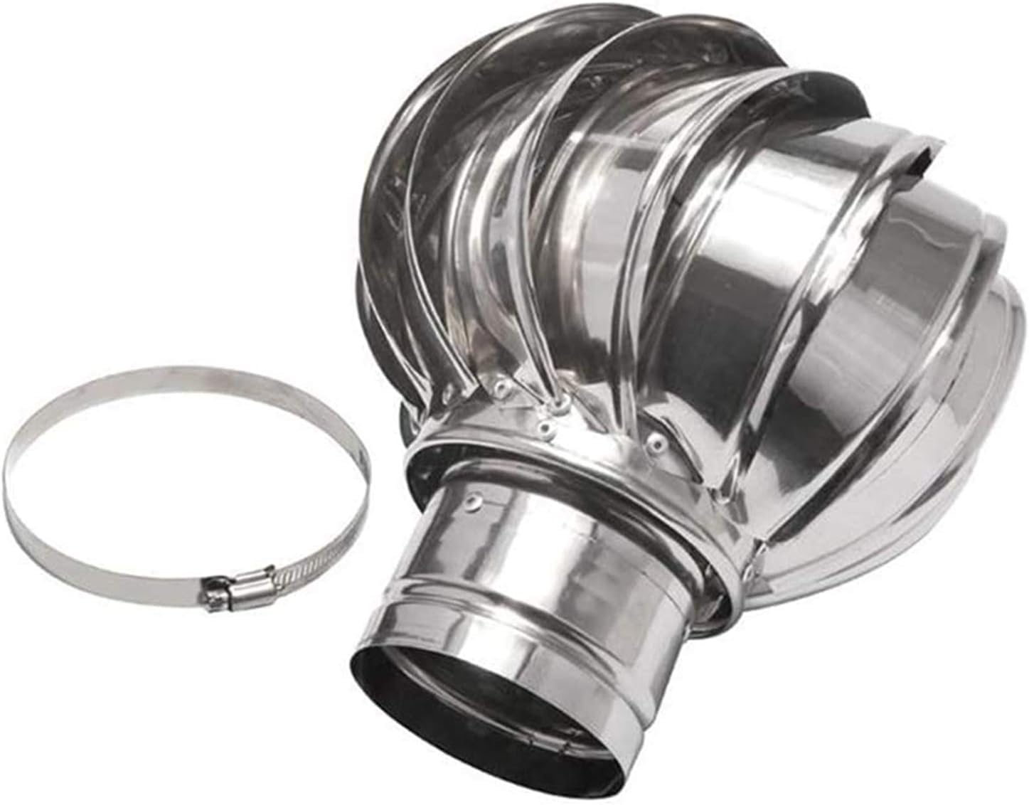 YFBCMXSKG Stainless Steel Rotating Chimney Cowl Cap Anti-Downdraught Spinner for Standard Chimney Pots 250mm Weatherproof Cap for Improved Ventilation and Protection