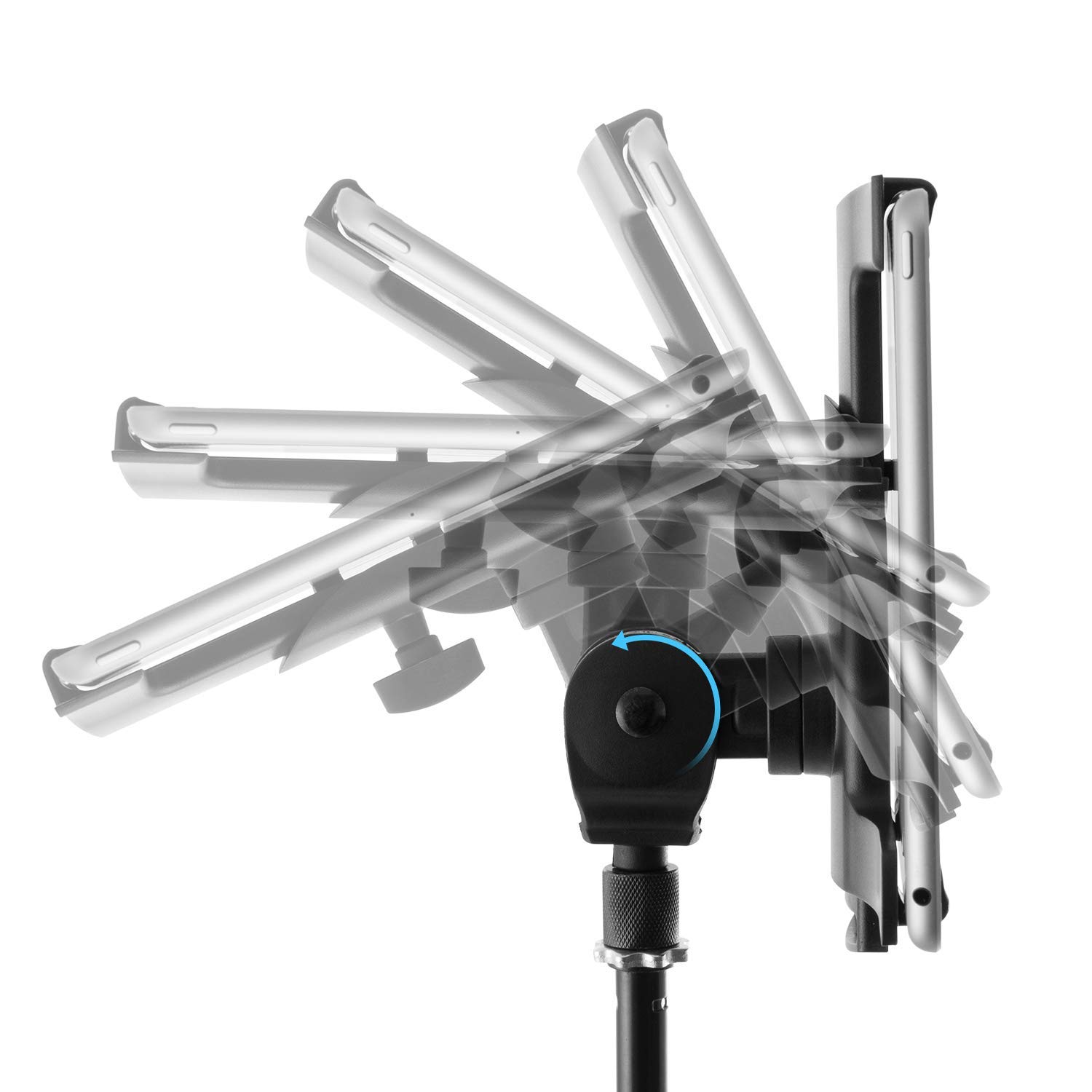 TIGER IMCA2-BK Supporto per iPad o Tablet per Asta Microfonica, Colore Nero