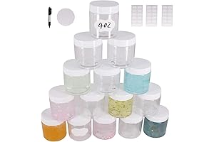 Clear Plastic Jars with White Lids - Perfect for Storing Your DIY Creations