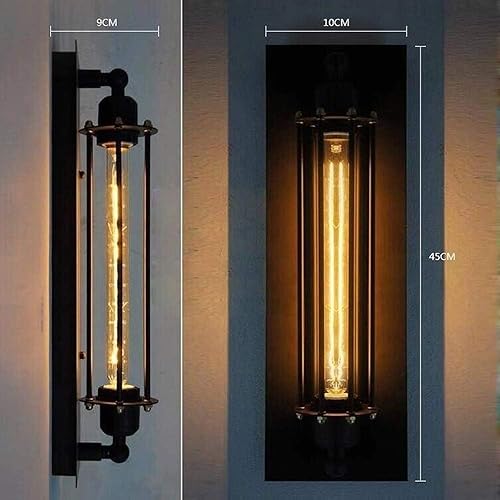 Miniatura 4 de Luces de pared industriales de metal negro vintage hierro luz de lavado geométrico retro accesorio de iluminación para almacén porche entrada