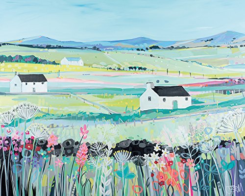 Janet Bell "Across The Fields" Canvas Print, Cotton, Multi-Colour, 3.20 x 40.00 x 50.00 cm