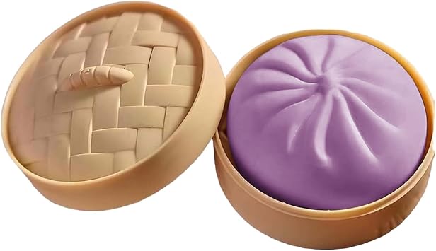 Mystery Dumpling Squishy, Squishy Dumpling Toy Stress Ball with Steamer Box Anxiety Relief Fidget Toy Sensory Toys For Adults & Kids A-2, 10cm