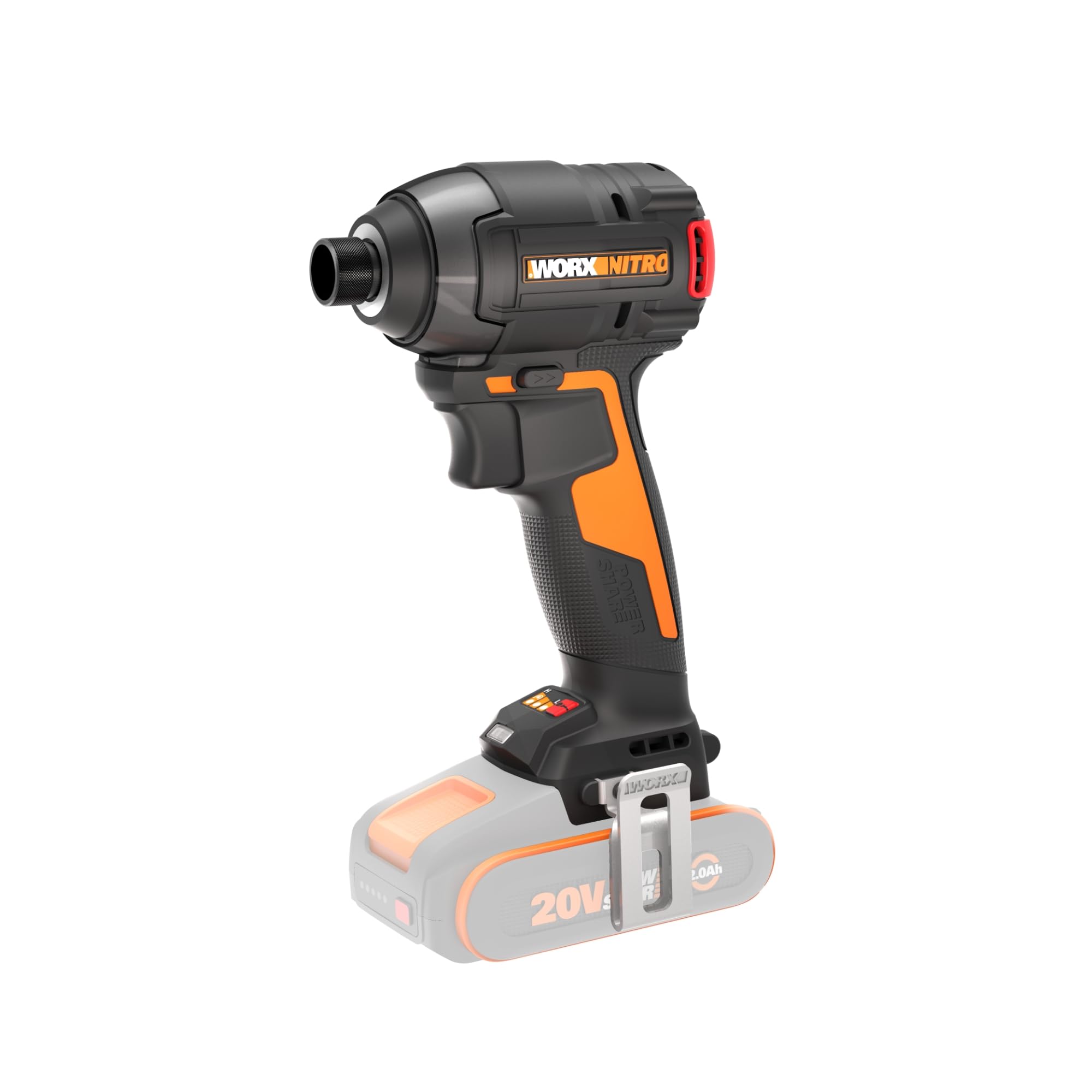 WORX Nitro Akku-Schlagschrauber 20V WX265.9 - leistungsstarker Brushless Motor - 3 Geschwindigkeitsstufe & 2 Modi - 200Nm Drehmoment - 3400 U/min - leicht & kompakt - ohne Akku & Ladegerät