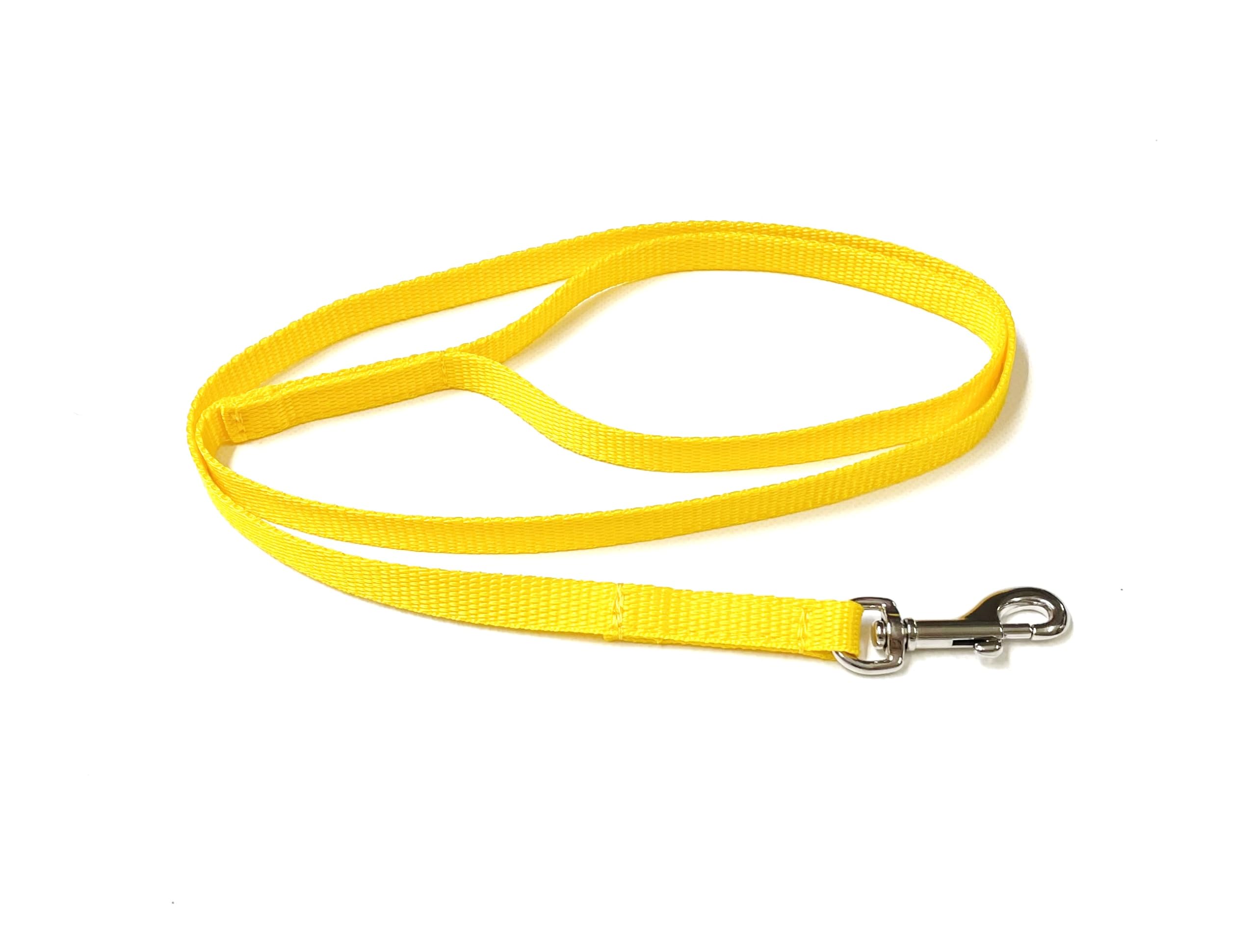 Dog Training Lead Small Dog Puppy Leash Tracking Recall Obedience Strong 13mm Webbing (Yellow, 45 Inches)