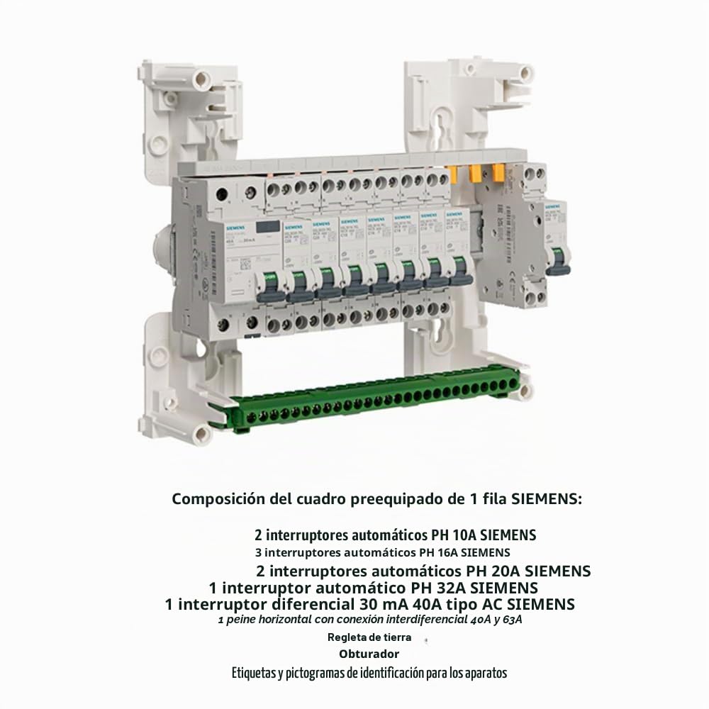 Cuadro 1 fila preequipado 1 inter. diff. 40 A tipo AC + 8 disyuntores