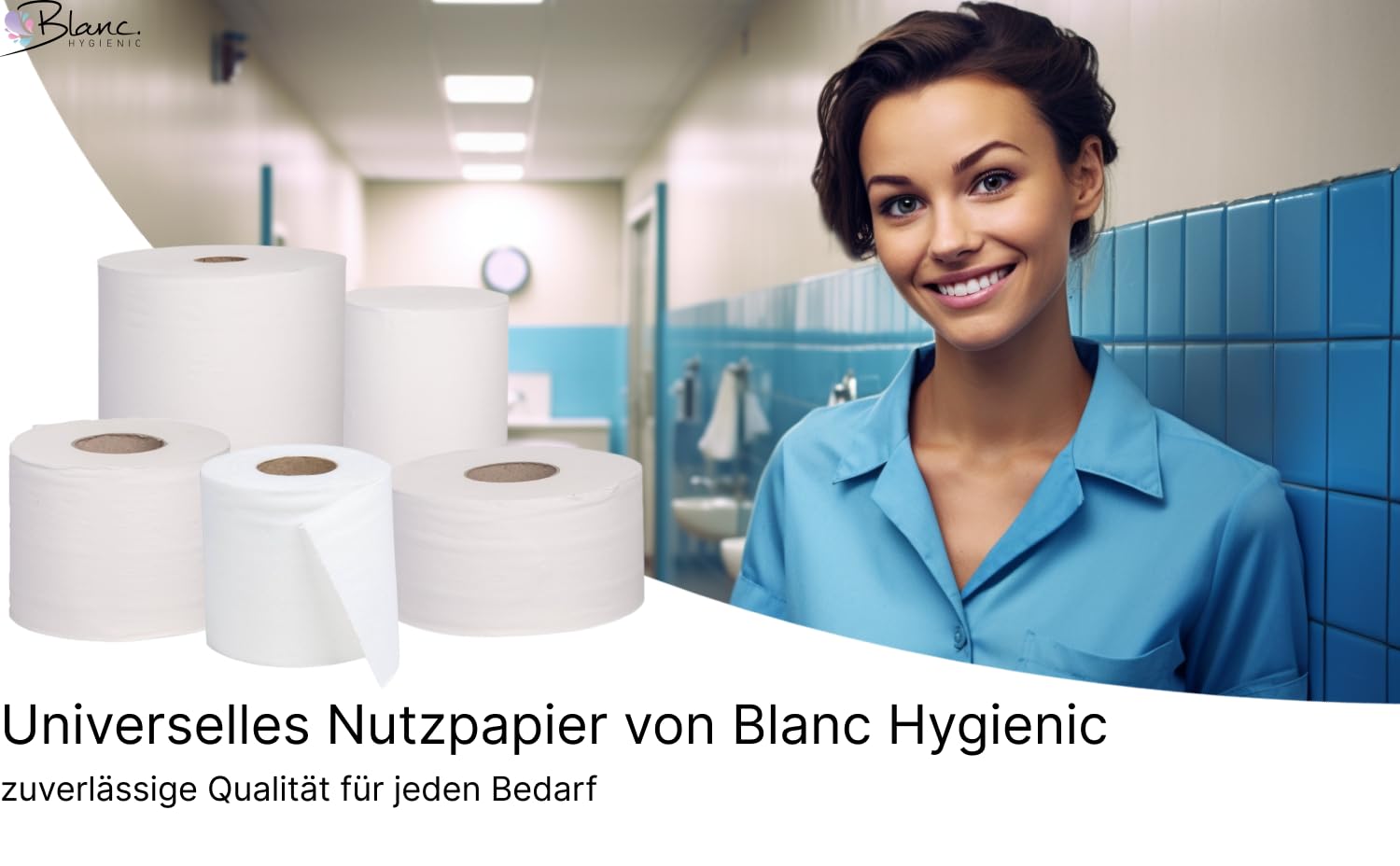 Handtuchrollen 1800 m Gesamt, Innenabwicklung | Innenabwicklung, kernlos, 100 % Zellstoff, 300 m je Rolle & ideal f. hohe Verbräuche