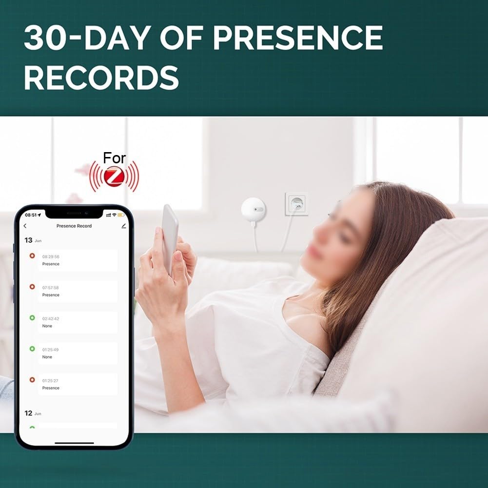 Per il sensore umano di presenza di Zigbee con la tecnologia a microonde 24ghz e la registrazione dei dati di 30 giorni bianca