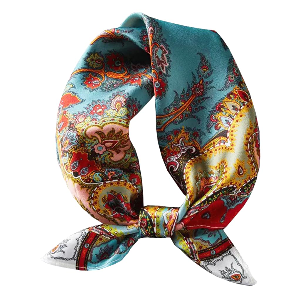 ANDANTINO 100% Mulberry Silk Scarf -21” Square Neckerchief with Gift Packed