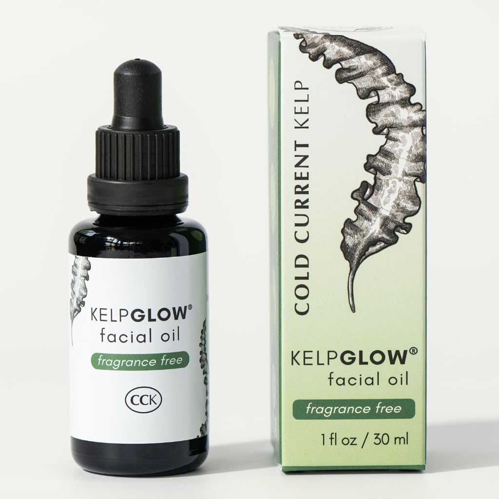 KelpGlow Facial Oil with Kelp Extract - Fragrance Free - Nourishing Face Oil for Glowing Skin - Clean & Natural Ingredients, Non-Greasy Formula - 30ml/1oz