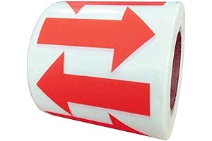 Red Arrow Sticker Labels: Self-Adhesive, Prominent Directional Signs (2 x 1.25 Inches, 500 Count)