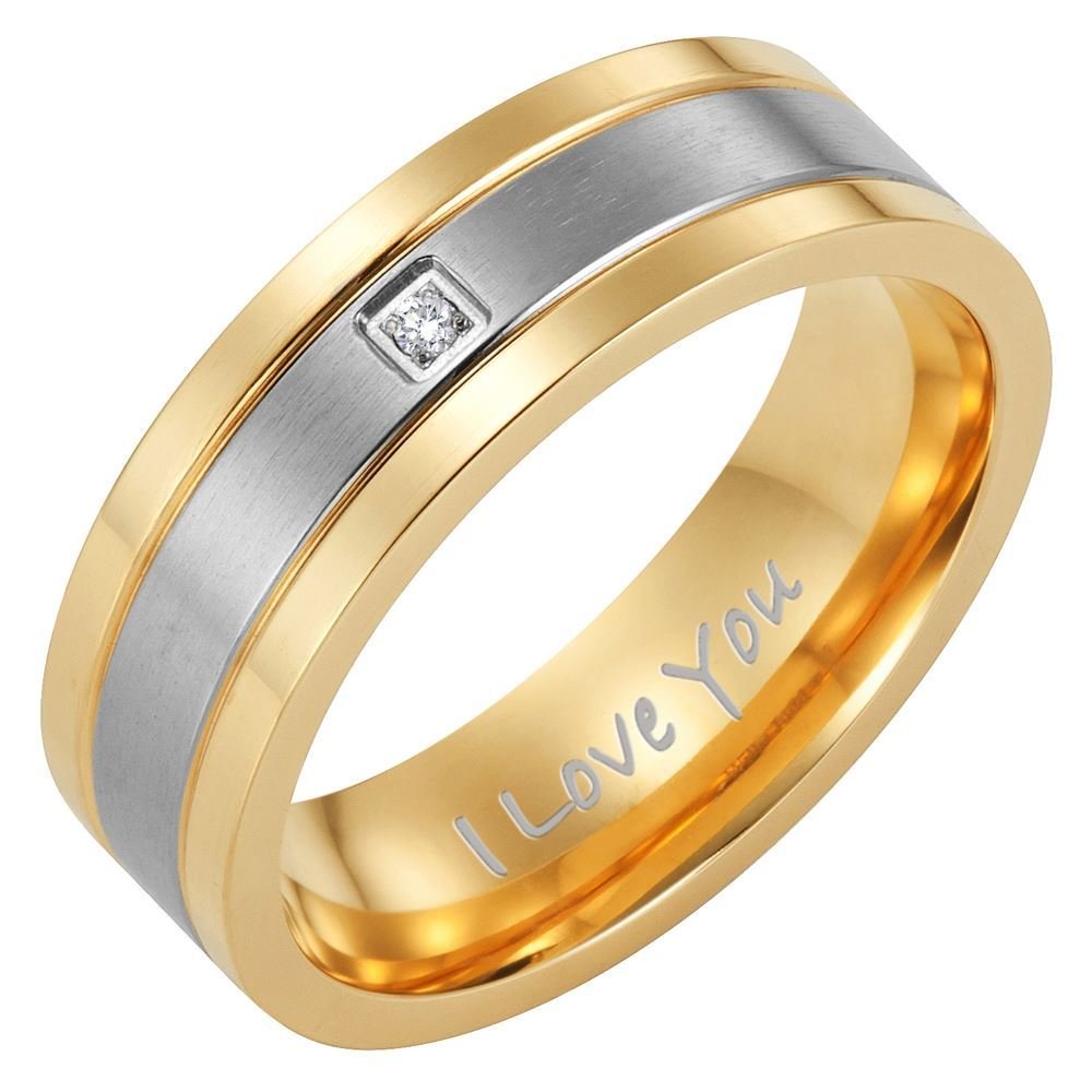 Sponsored Ad – Mens Titanium Ring Engraved I Love You In Wooden Gift Box 7mm Wedding Band Ring for Men Engagement Ring Comfort Fit