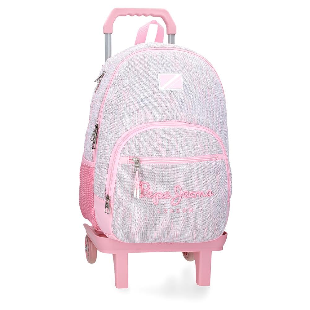 Pepe Jeans Miri Mochila Escolar con Carro Rosa 32x44x22 cms Poliéster 30,98L by Joumma Bags