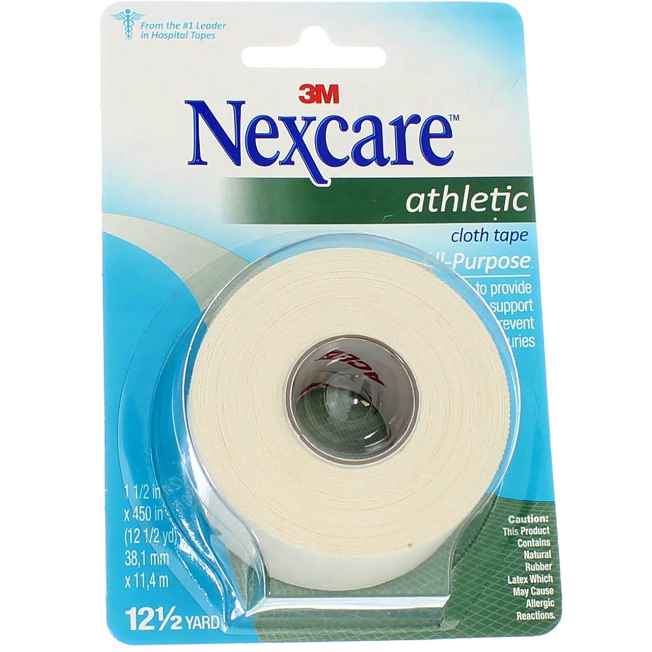 3M Nexcare(Tm) sportowa taśma materiałowa 870-B, 1-1/2 cala x 12-1/2 jarda [cena za rolkę]