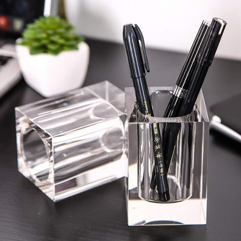 Kristallglas Stift Halter Desktop Organizer Kreative Aufbewahrungsbox Stift Container Home Schule Büro Schreibwaren Liefert (Color : Clear, Size : 6cm)