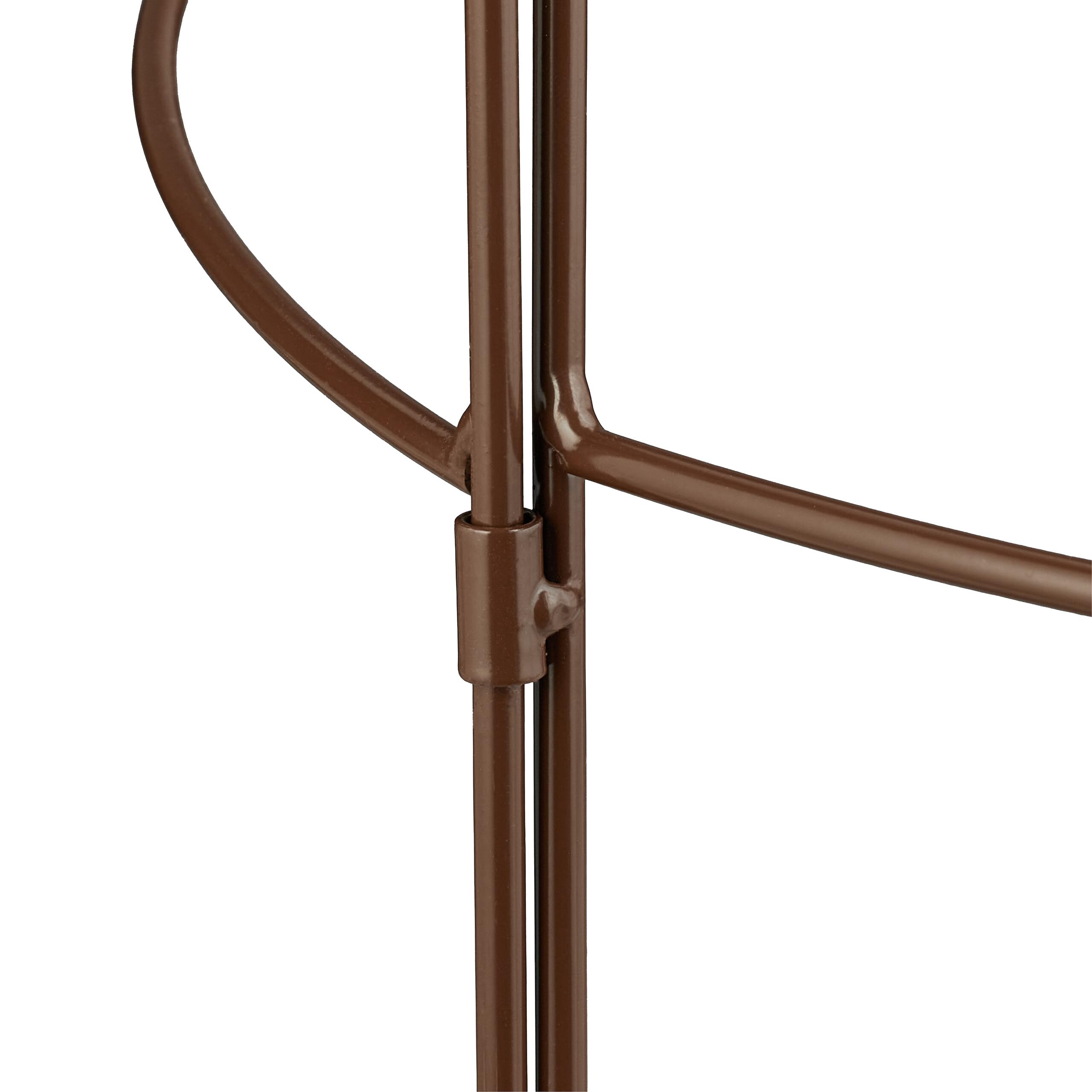 Relaxdays Staudenhalter, 2-teilige Rankhilfe, Pfingstrose & Hortensie, Pflanzenstütze HxB 59,5 x 53 cm, Metall, braun