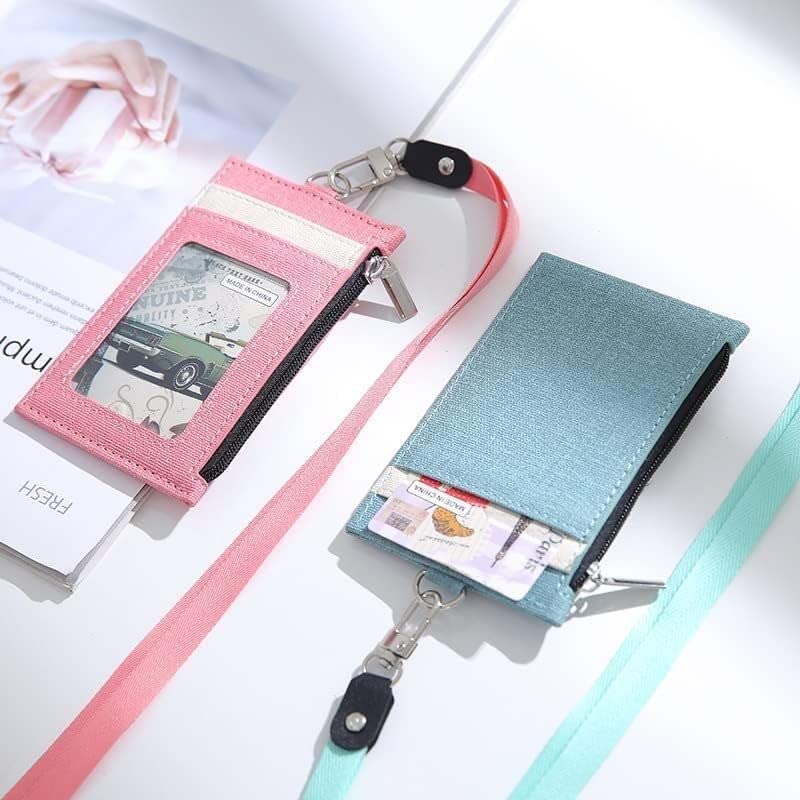 Titolari di Carte Distintivo Carta Raffinata 3 Pezzi Custodie d'Identità Cinturino da Collo in Pelle Unisex Cordino Display Porta Carte di Credito Personale Banca Bus Portafoglio Custodie for Distinti