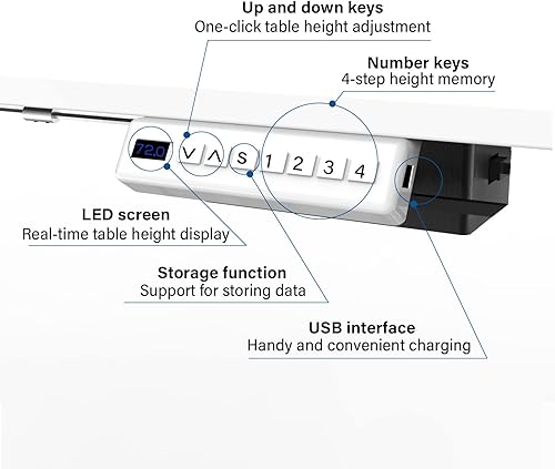 Miniatura 5 de 55x24inch adjustable desk stand up desk electric standing desk adjustable height Sit Stand Home Office Desk Including Splice Table plate