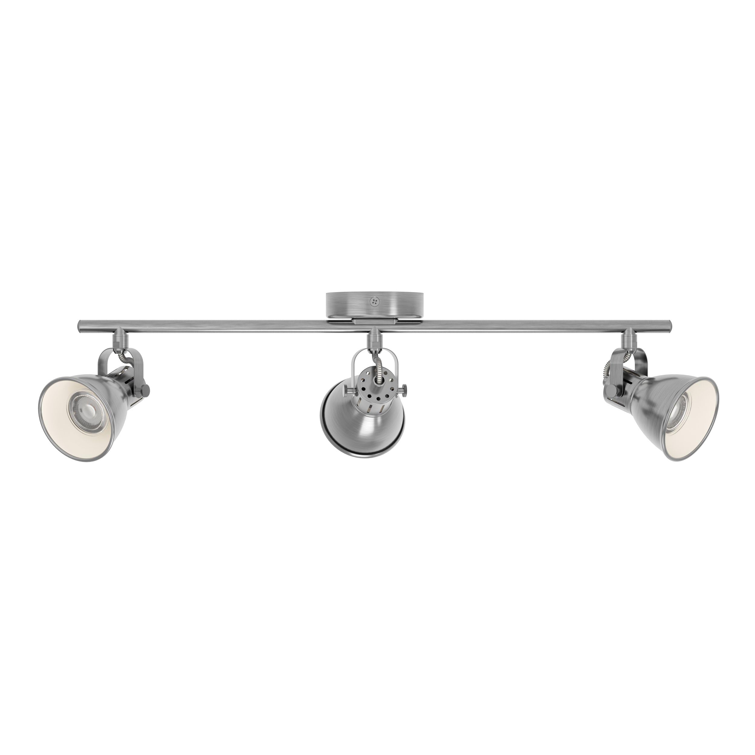 EGLO LED Deckenlampe Seras, 3 flammige Deckenleuchte industrial | Deckenstrahler aus Metall, Wohnzimmerlampe in Nickel-Antik, Flurlampe, Spots inkl. GU10 Leuchtmittel, warmweiß