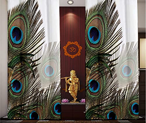 Image of Digital Printed Heavy Fabric Temple Curtain /Mandir Parde, Home, Pooja Room Home Curtains 5 feet Long Set of 1 Pc