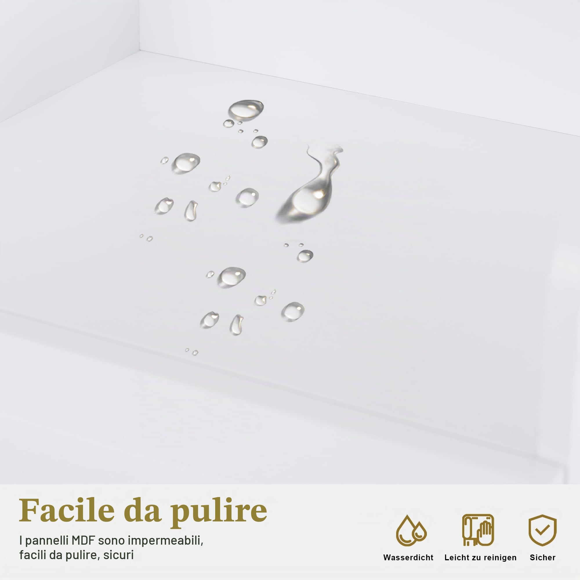 M MCombo Carrello per parrucchiere con ruote e cassetti, carrello da servizio bianco, carrello da salone con 3 ripiani e supporto per phon, 31,4x37x85,5 cm, 0051