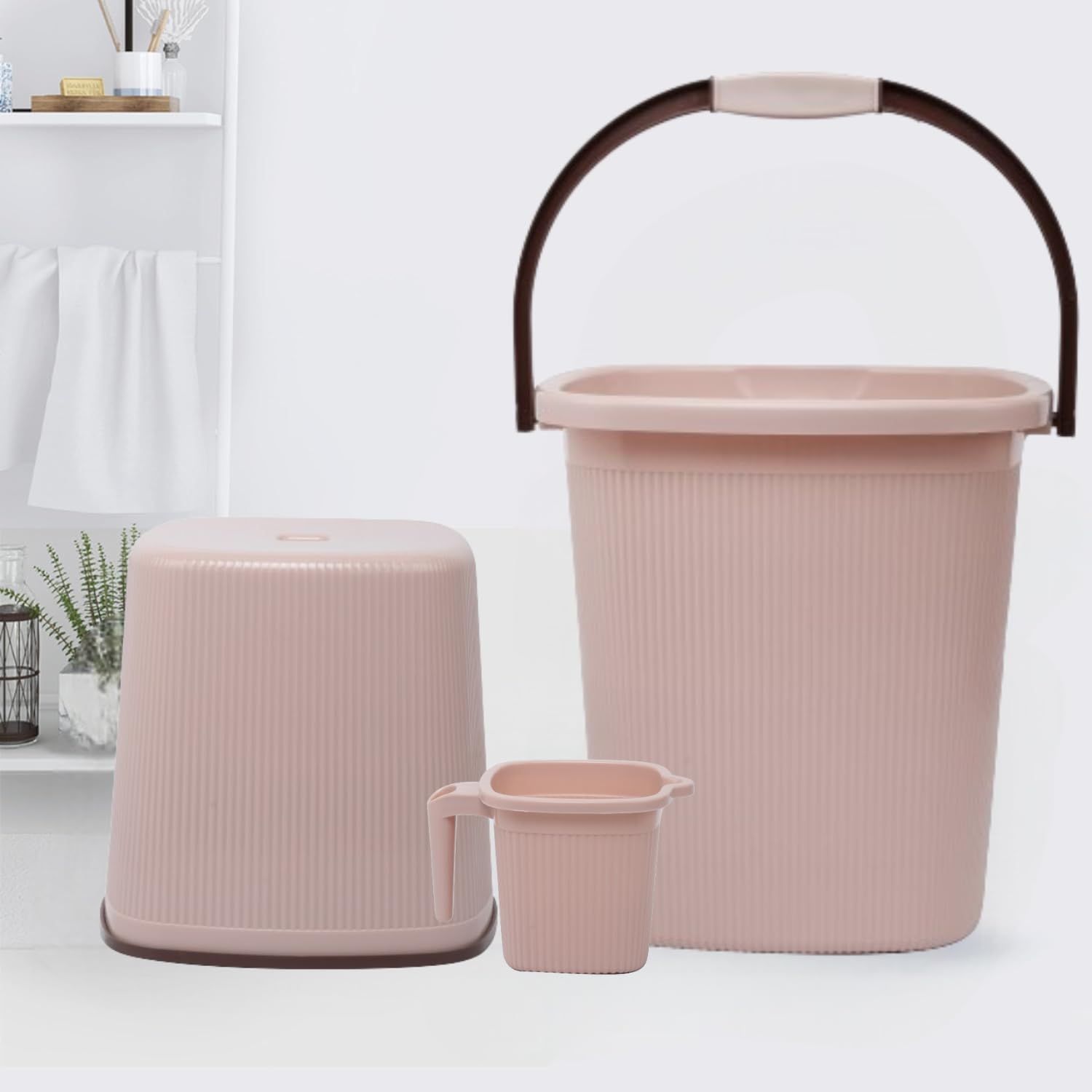 See full amazon price history chart for Regalo Bathroom Bucket Set | Sturdy and Durable | Jupitor Set (Bucket 25 L + Stool + Mug 1.5 L) | Lightweight and Rigid | Easy to Clean and Attractive Design | Set of 3 (Light Brown) Regalo Bathroom Bucket Set | Sturdy and Durable | Jupitor Set (Bucket 25 L + Stool + Mug 1.5 L) | Lightweight and Rigid | Easy to Clean and Attractive Design | Set of 3 (Light Brown) (B0D8Q8MCJP) Amazon Price History, Amazon Price Tracker