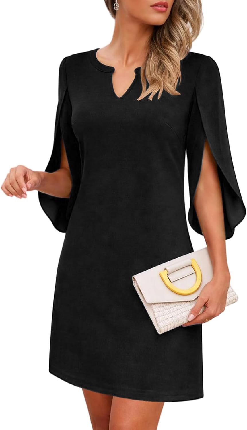 oten Women's 2026 Flutter Chiffon Sleeve Cocktail Dresses V Neck Formal Wedding Guest Party A-Line Dress