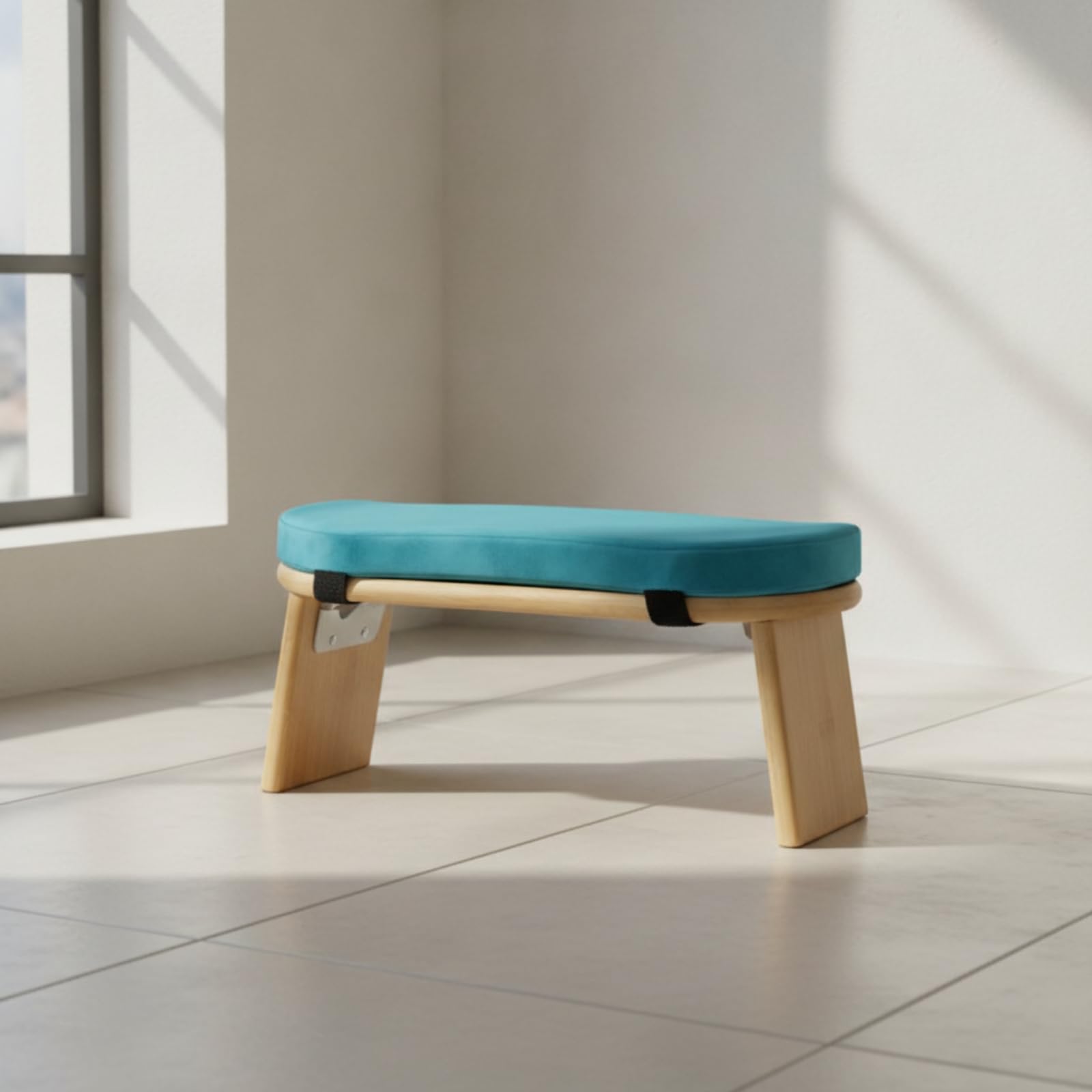 Meditazione Sgabello Cuscino Seduta in bambù con Top Imbottito E Cinghie di Rinforzo Postura Corretta per Sedute Lunghe Manutenzione Facile con, Grigio Scuro
