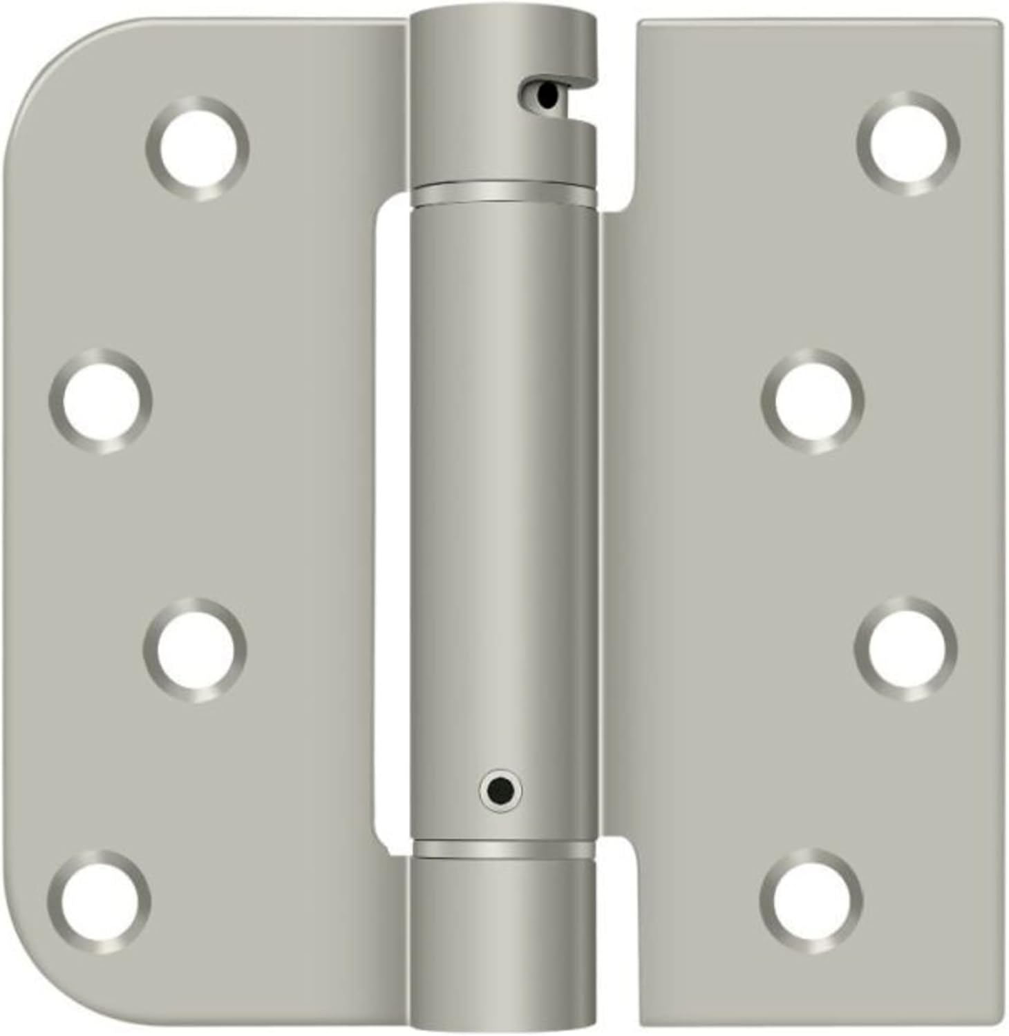 Deltana DSH4SR5-LH 4" x 4" Ball Bearing 5/8" Radius Corner, Square Corner Spring Hinge - Single Hinge - Black