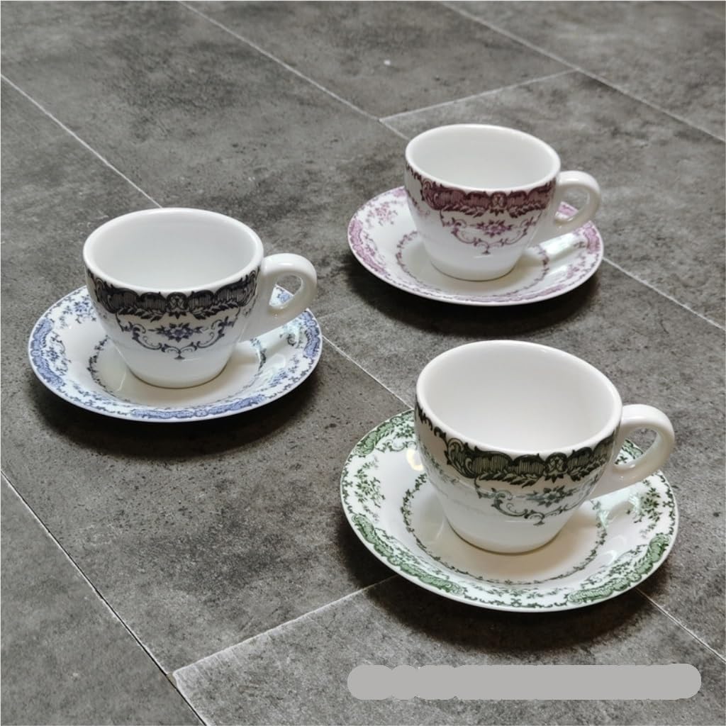 Herbata herbaty, Retro kubek ceramiczny prezent podwieczorek zestaw filiżanek(Blue)