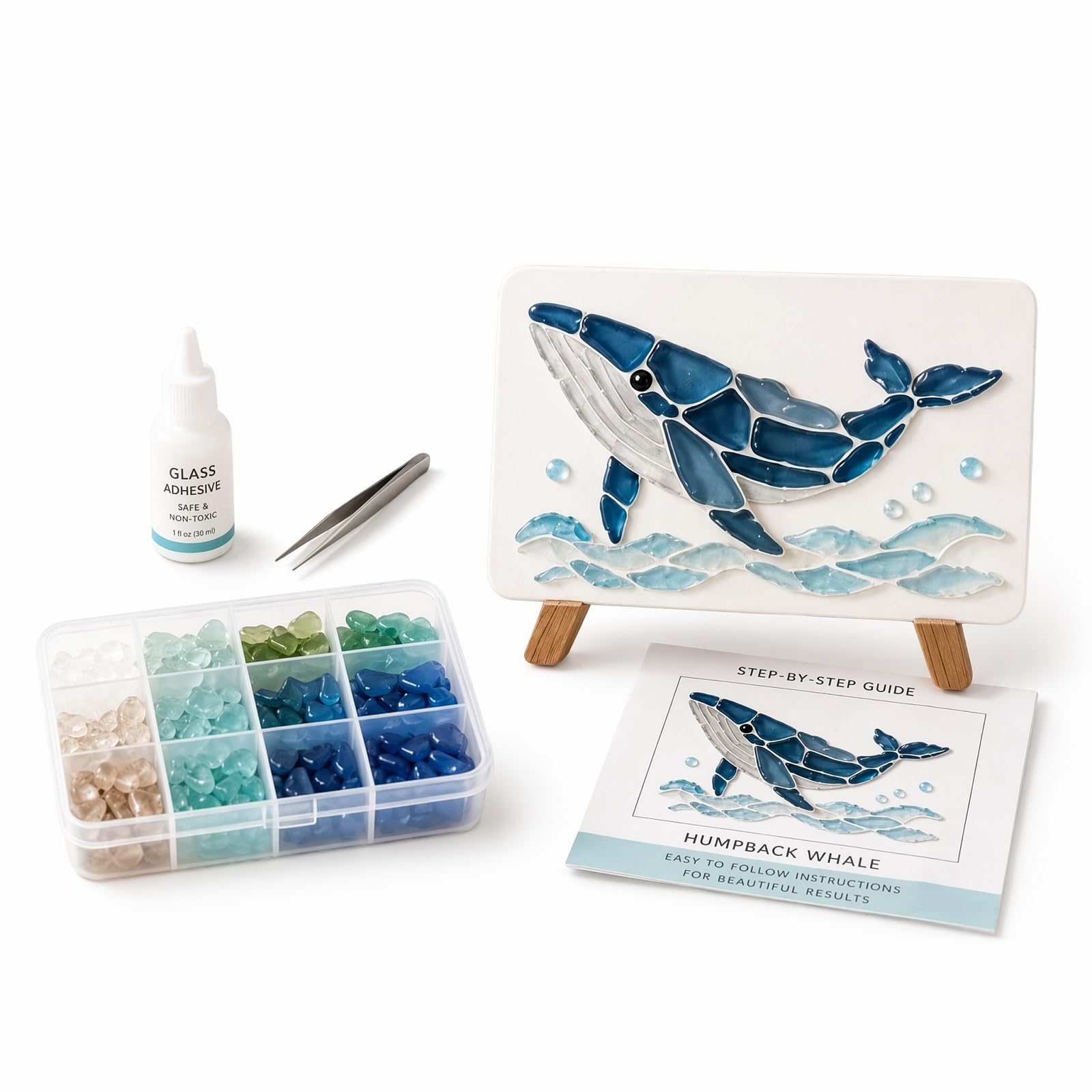 DIY Sea Glass Mosaic Art Kit Mosaic Craft Kit Ocean Inspired Art
