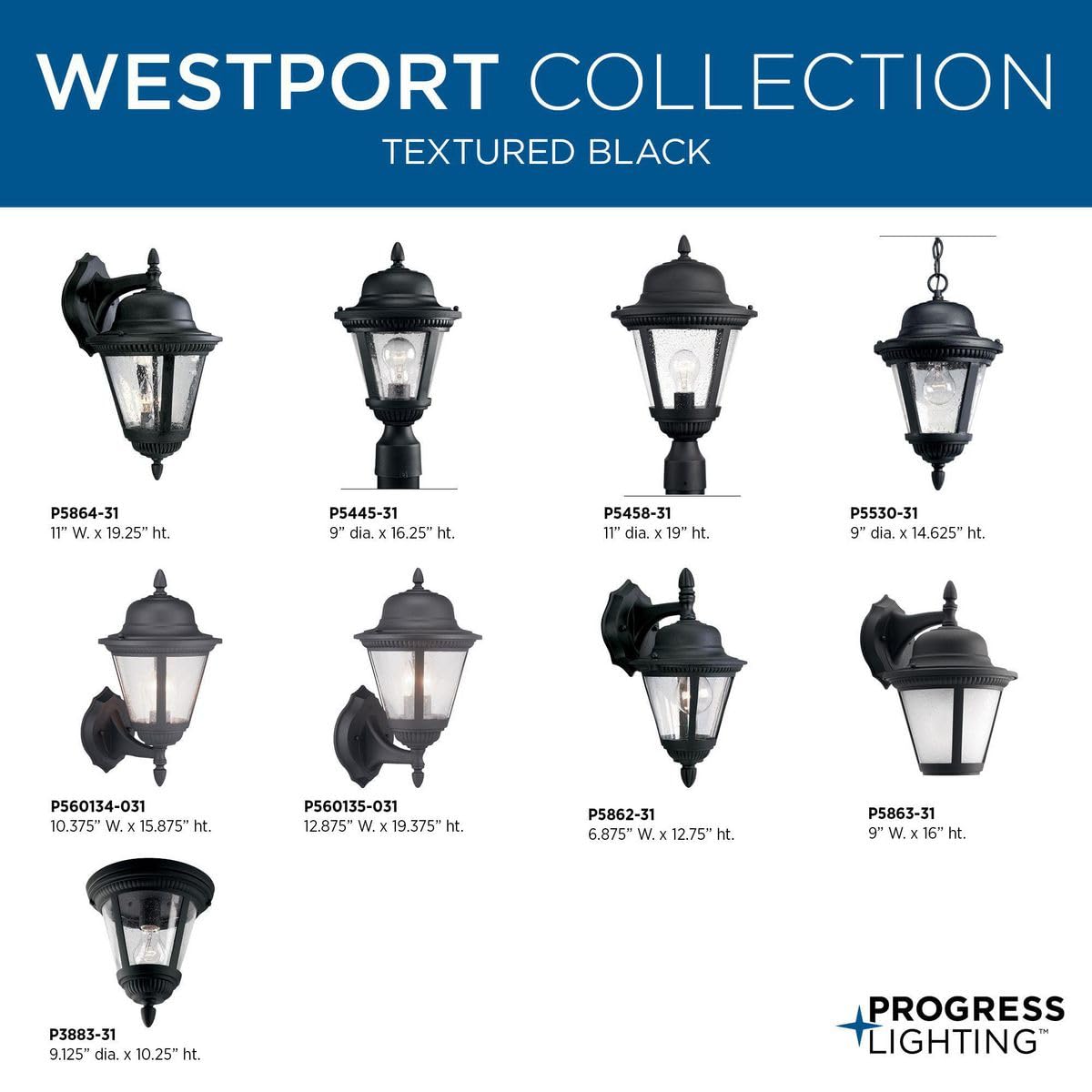 Progress Lighting P5862-31 1-Light Cast Wall Lantern with Clear