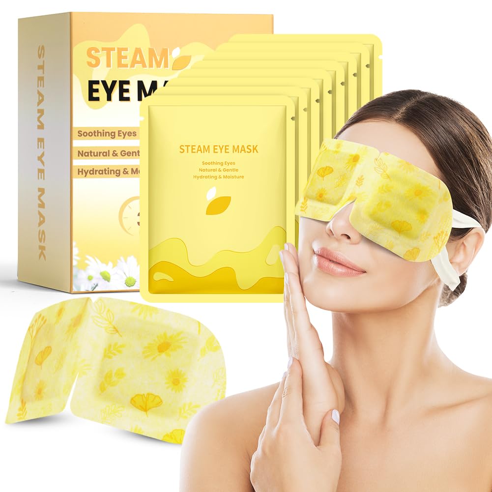 Flintronic Steam Eye Mask, 12 Packs Heated Eye Mask, Chamomile Self Heating Eye Mask, Disposable Sleep Eye Mask