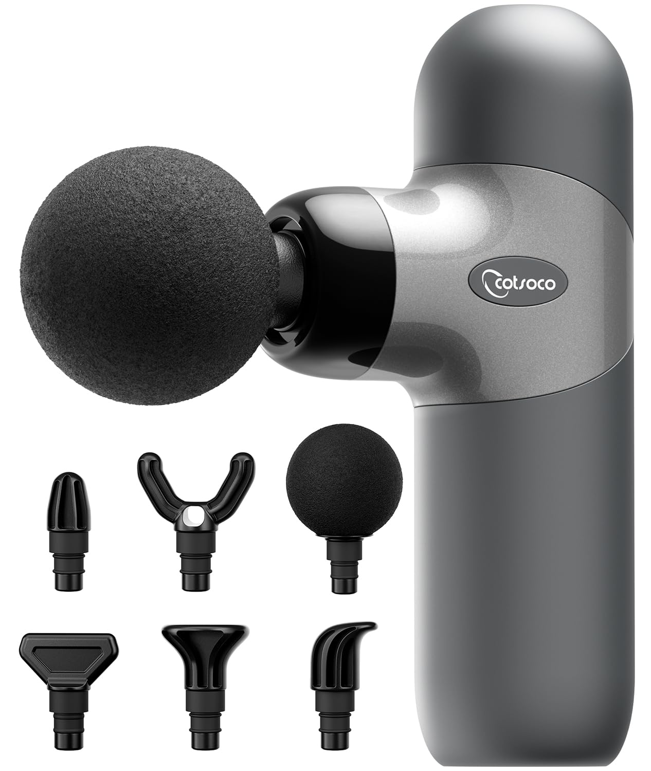 Mini Massage Gun ,Percussion Deep Tissues Muscle Massager, Silicone Material Removable and Washable, Suitable for People with Hyperhidrosis, with 6 Massage Heads 4 Speeds, best gift for her/him