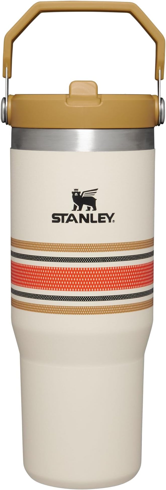 Stanley IceFlow Flip Straw Tumbler 30oz Varsity Collection Cream Mesh