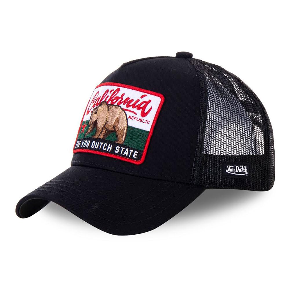 Von Dutch Black California Bear Brown Trucker Baseball Cap - Men